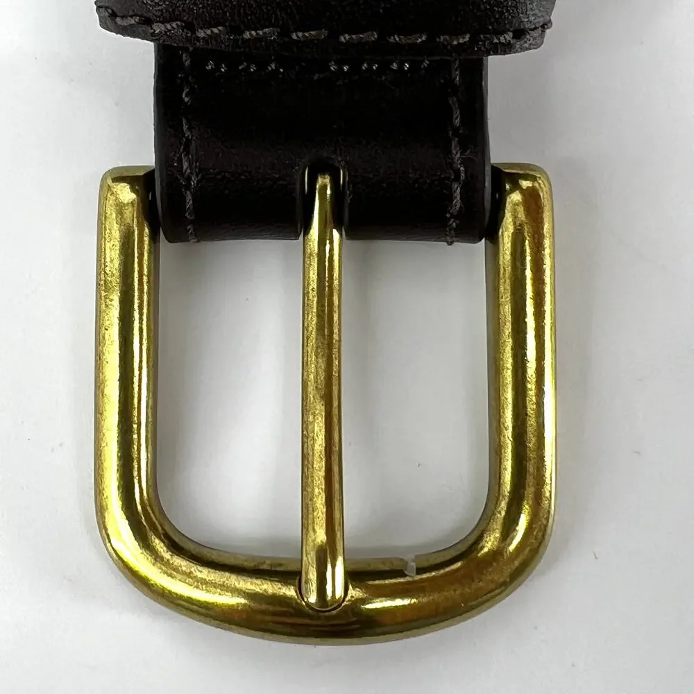L. L. Bean Dark Brown Genuine Leather Mens Dress Belt Size 38 NEW NWOT